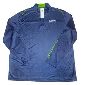 Seattle Seahawks Mens 2XL Quarter Zip Pullover NFL 100% Polyester Blue Camo
